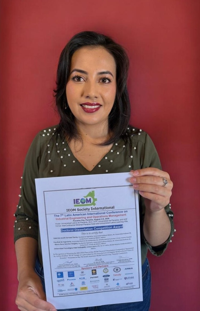 Alumna del Doctorado en Ingeniería Industrial destaca en competencia internacional IEOM