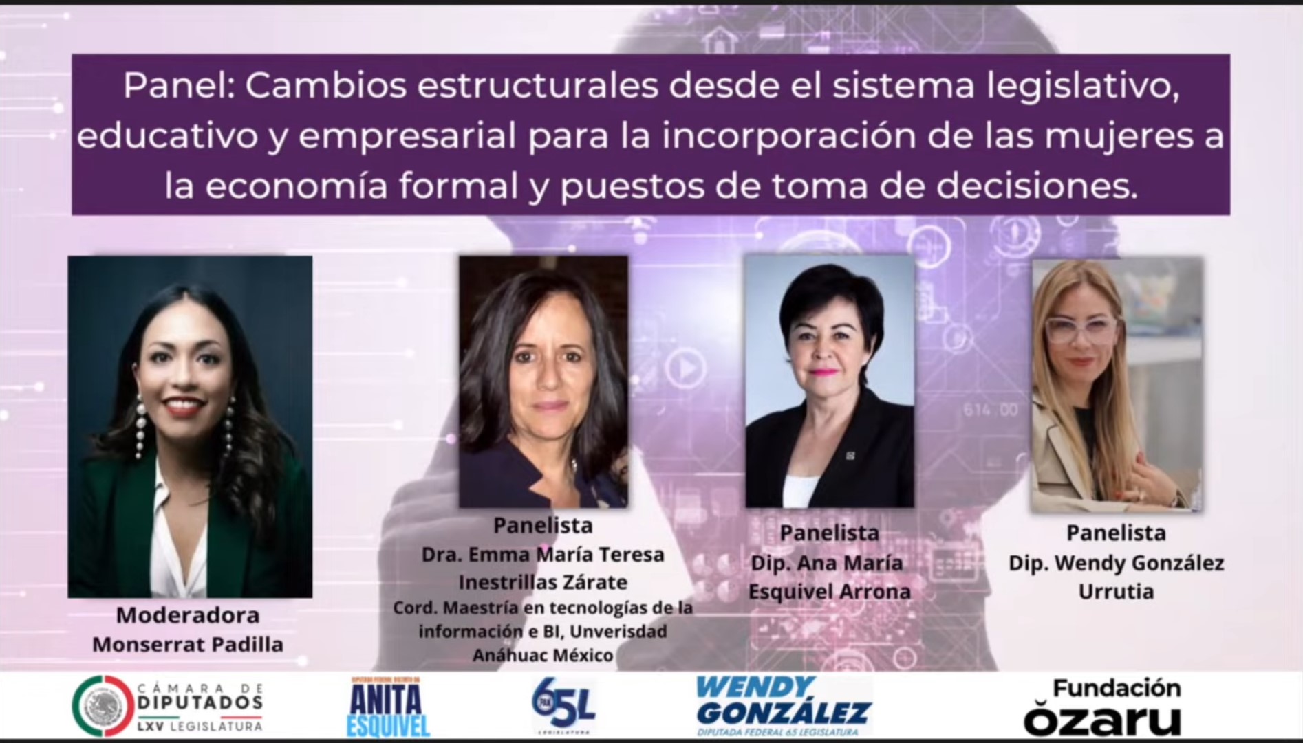 La Dra. Teresa Inestrillas Zárate participa en el Foro Mujeres en la Transformación Digital de México desarrollado en la Cámara de Diputados.