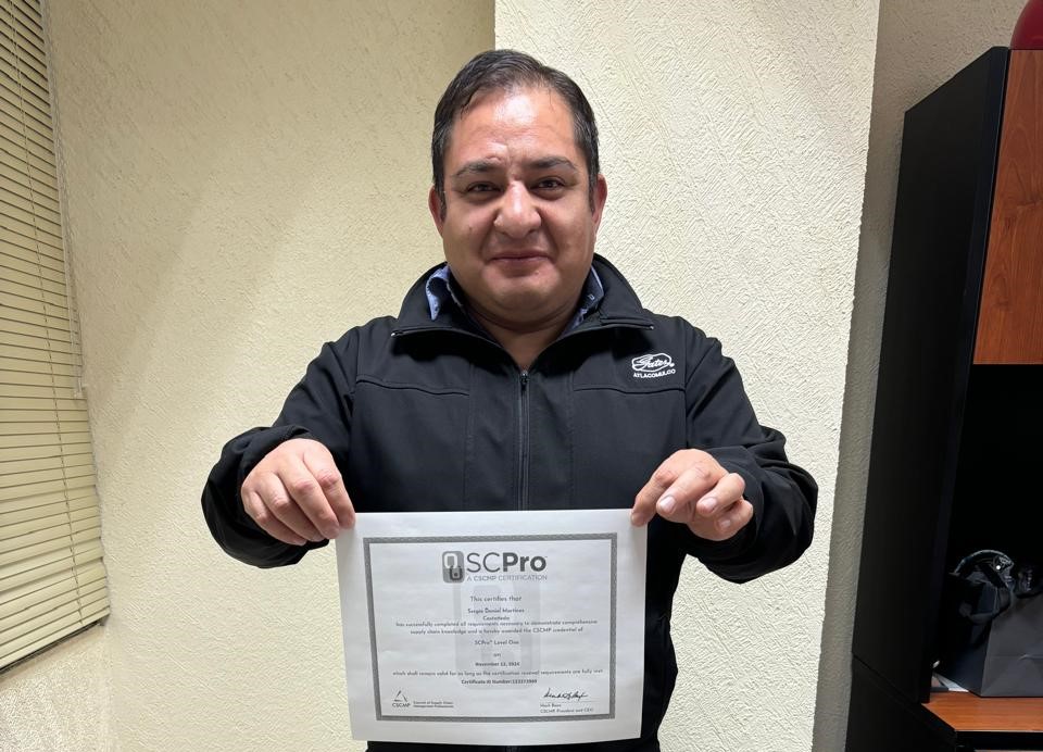 Logra certificación ScProLevel one del Council of Supply Chain Management Professionals (CSCMP)