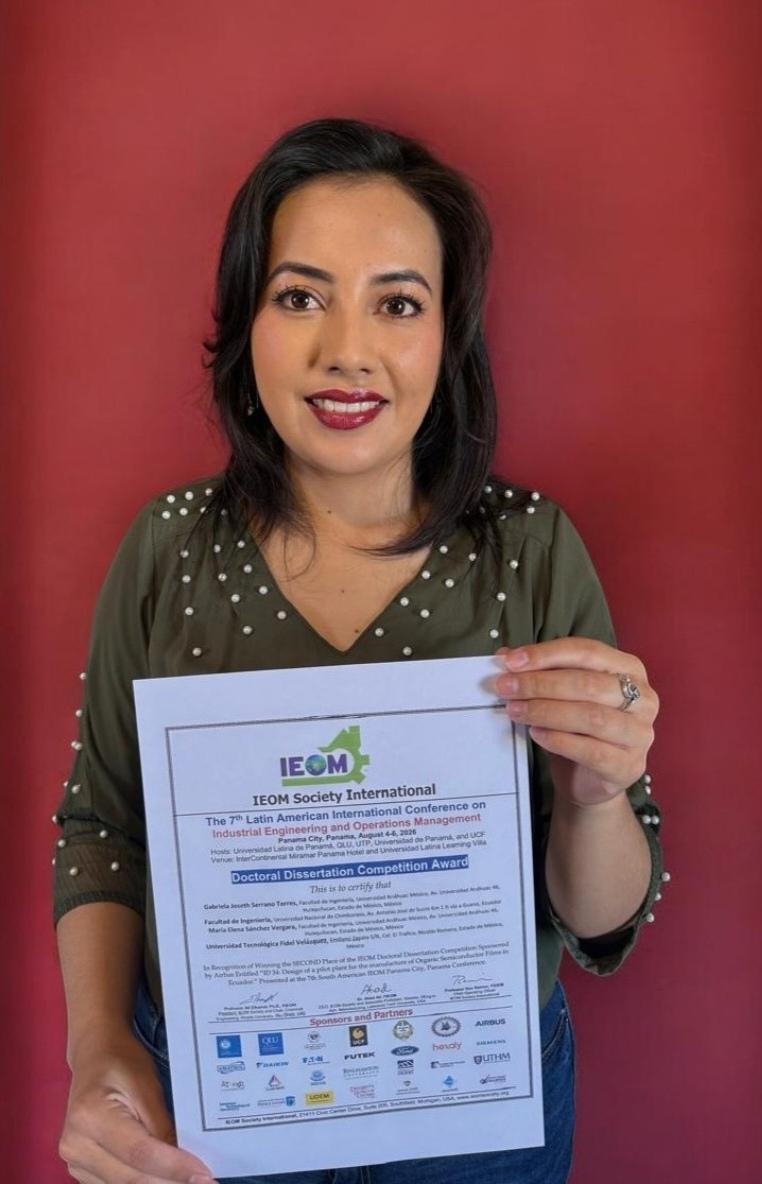 Alumna del Doctorado en Ingeniería Industrial destaca en competencia internacional IEOM