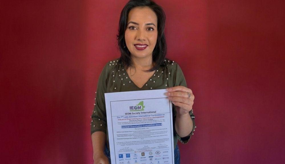 Alumna del Doctorado en Ingeniería Industrial destaca en competencia internacional IEOM