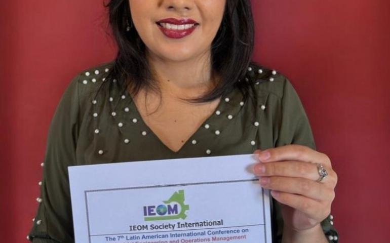 Alumna del Doctorado en Ingeniería Industrial destaca en competencia internacional IEOM