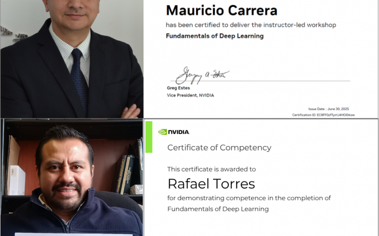 Dos profesores del CADIT de la Facultad de Ingeniería logran certificación del Deep Learning Institute (DLI) de la empresa NVIDIA